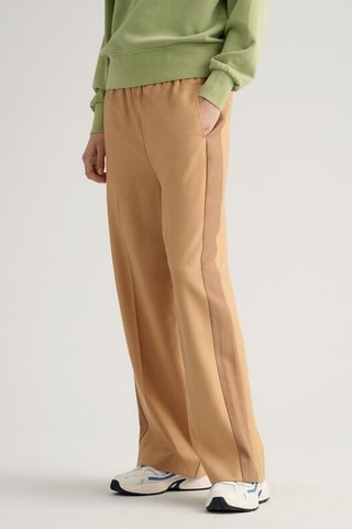 Calças wide legs em lã - Bege