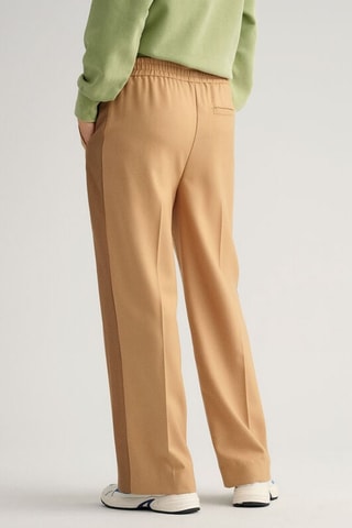 Calças wide legs em lã - Bege