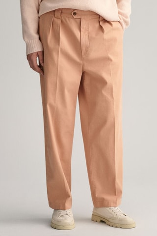 Calças chino relaxed - Bege e rosa