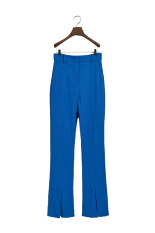 Calças de cintura alta - Azul-real