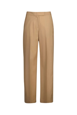 Calças direitas em lã - Bege