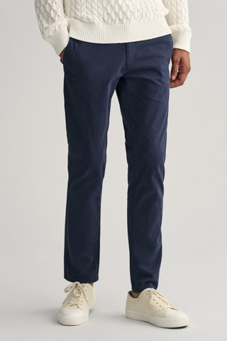Calças chino slim - Azul-marinho