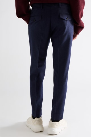 Calças de lã - Azul-marinho