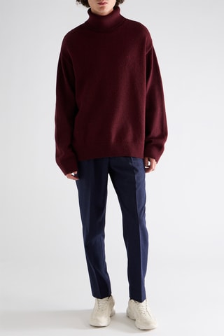 Calças de lã - Azul-marinho