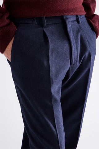 Calças de lã - Azul-marinho