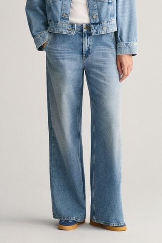 Calças de ganga wide legs - Azul-claro