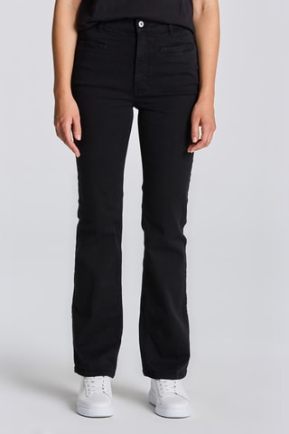 Calças de ganga flare - Preto