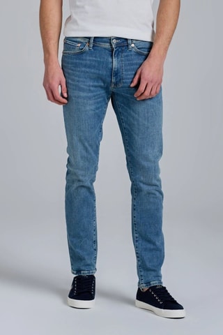 Calças de ganga slim - Azul-médio