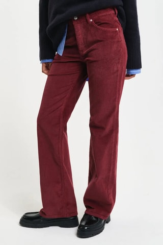 Calças de ganga flare em veludo - Bordô