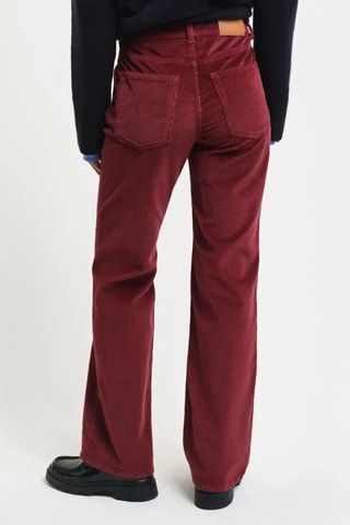 Calças de ganga flare em veludo - Bordô