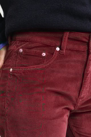 Calças de ganga flare em veludo - Bordô