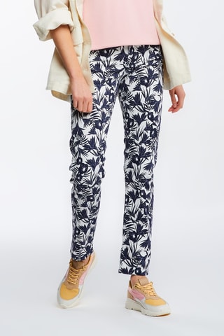 Calças de ganga slim - Branco e azul-escuro