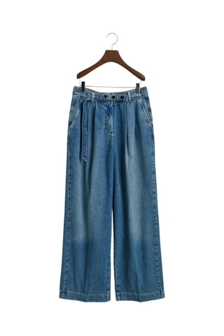 Calças de ganga wide legs - Azul-médio