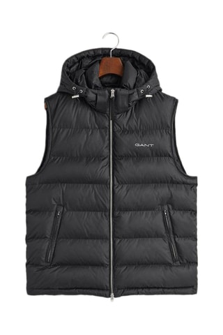 Blusão regular com capuz sem mangas - Preto