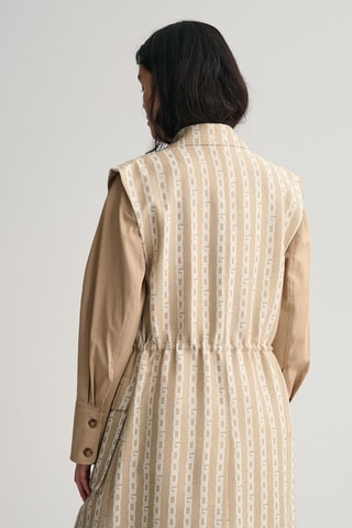 Casaco de malha comprido regular - Bege