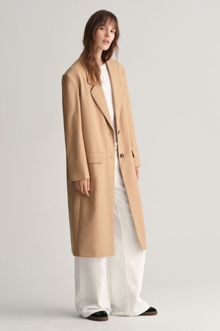 Sobretudo oversize de lã - Bege