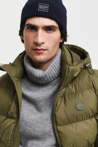 Blusão regular com capuz - Verde caqui