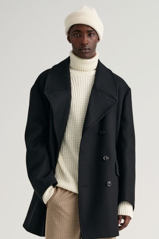 Casaco marinheiro em lã - Preto