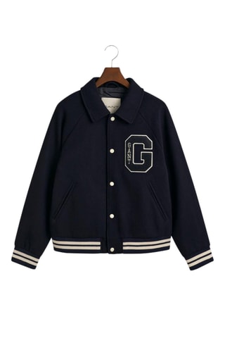 Teddy regular em lã - Azul-marinho