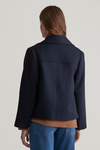 Casaco de marinheiro em lã - Azul-marinho