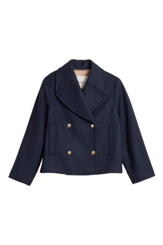 Casaco de marinheiro em lã - Azul-marinho