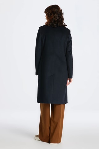Manteau regular en laine - Bleu marine