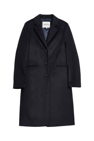 Manteau regular en laine - Bleu marine