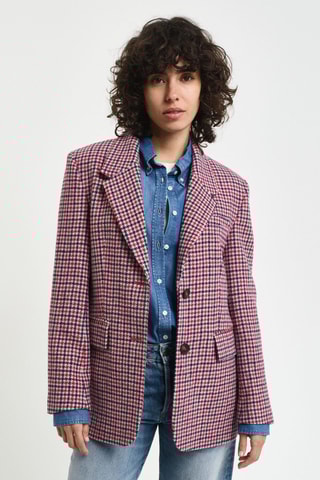 Casaco de lã - Bordô e preto