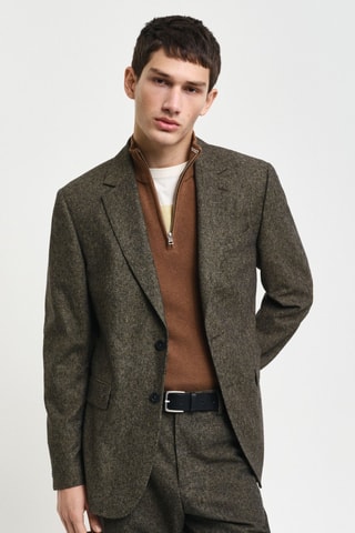 Casaco em lã e seda - Castanho