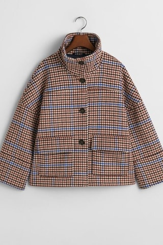 Casaco em lã e caxemira - Branco e castanho