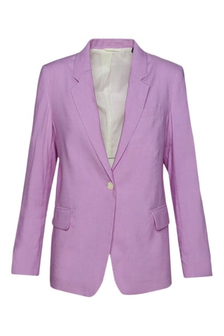 Casaco regular de linho - Lilás