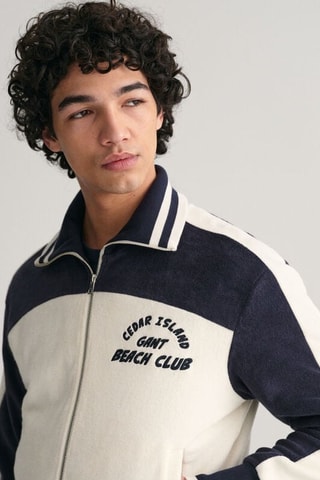 Casaco - Cru e azul-marinho