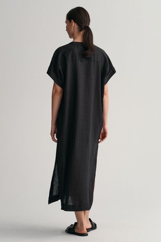 Vestido midi em linho - Preto