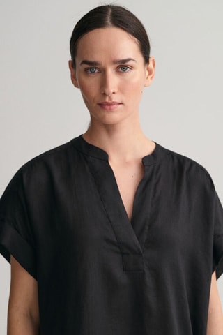 Vestido midi em linho - Preto