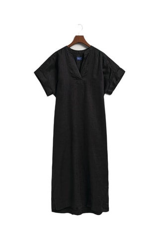 Vestido midi em linho - Preto