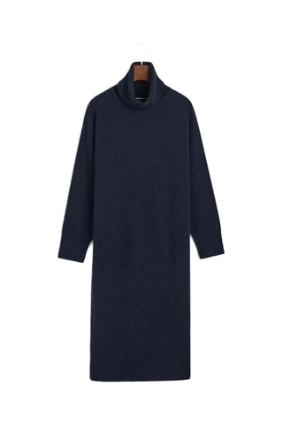 Vestido-camisola relaxed em lã - Azul-marinho