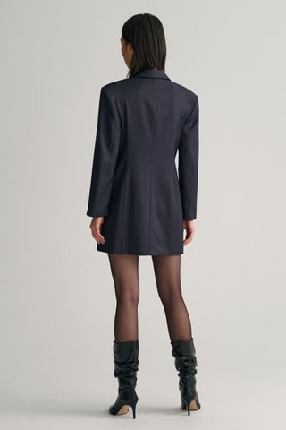 Vestido-blazer em lã - Azul-marinho