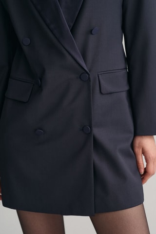 Vestido-blazer em lã - Azul-marinho