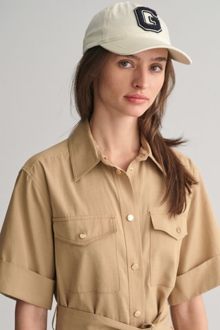 Vestido-camisa regular - Bege