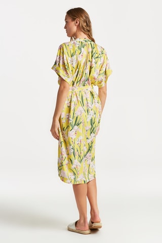 Vestido midi sem mangas - Amarelo