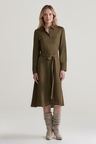 Vestido-camisa regular - Caqui