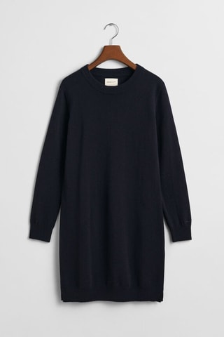 Vestido-camisola em lã de cordeiro - Preto