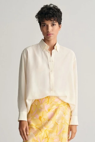 Camisa relaxed em seda - Cru