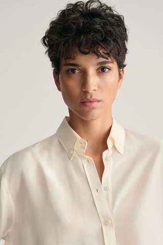 Camisa relaxed em seda - Cru