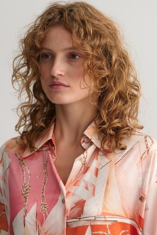 Camisa em seda - Coral