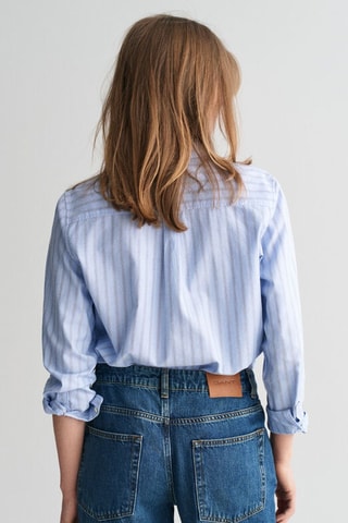 Camisa regular em algodão biológico - Azul-celeste