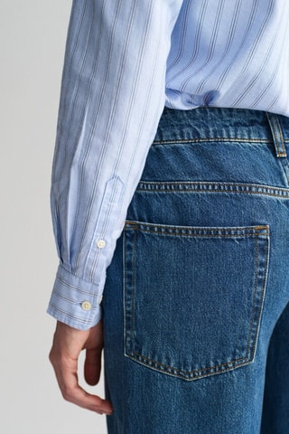 Camisa regular em algodão biológico - Azul-celeste