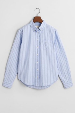 Camisa regular em algodão biológico - Azul-celeste