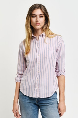 Camisa regular em algodão biológico - Rosa