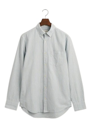 Camisa regular em algodão biológico - Azul-claro